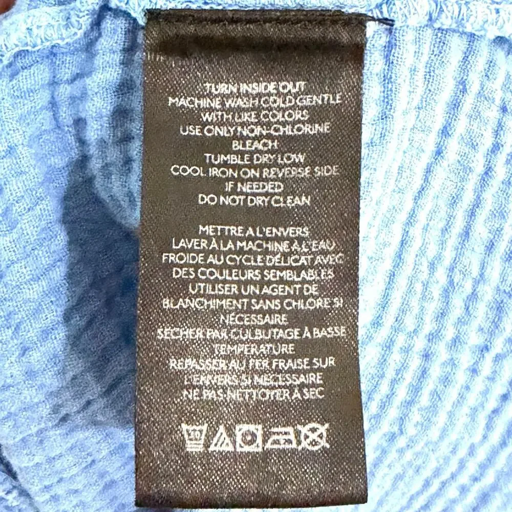 We the free blue summer day dream button down tunic shirt size medium